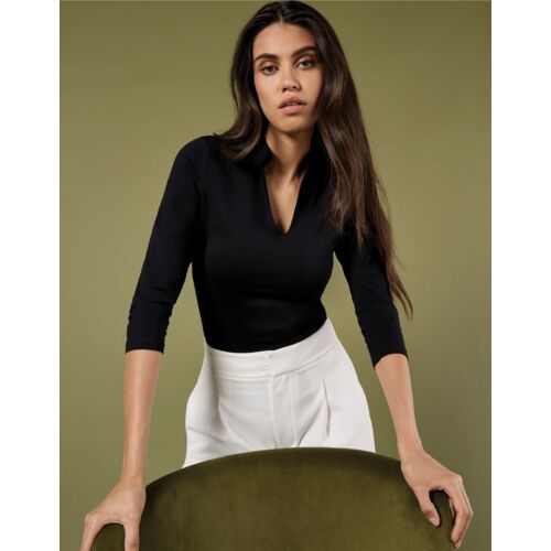 Womens Regular Fit Mandarin Collar Top Thumbnail