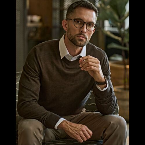 Men's Crew Neck Knitted Sweater Thumbnail