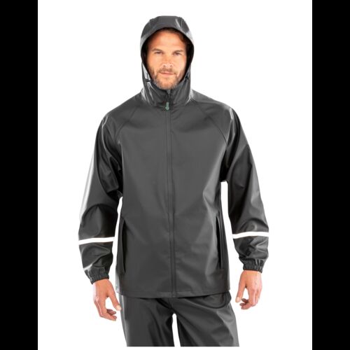 Prism PU Waterproof Jacket With Reflective Bands and Recycled Backing Thumbnail