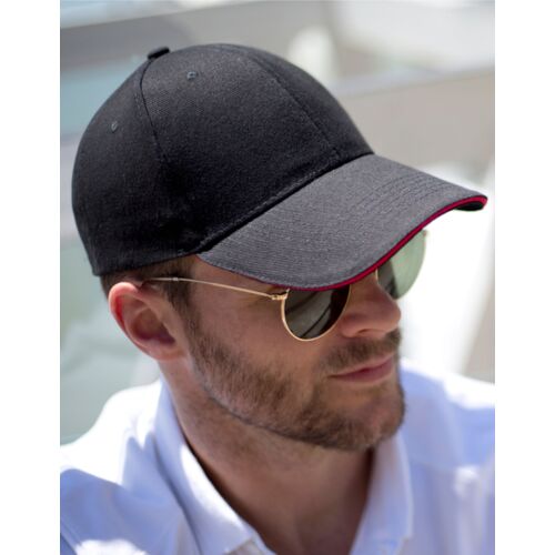 Memphis Brushed Cotton Low Profile Sandwich Peak Cap Thumbnail