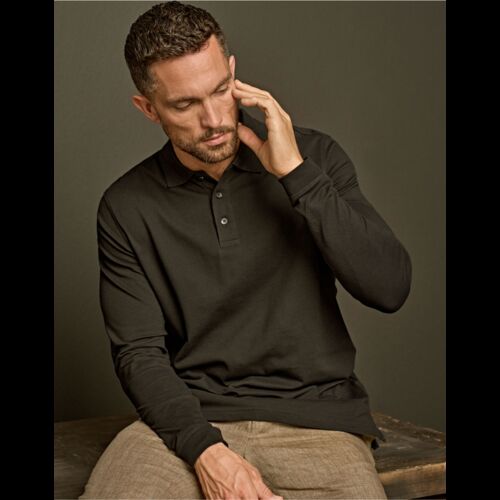 Men's Luxury Long Sleeve Stretch Polo Thumbnail