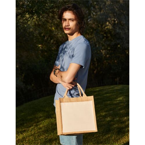 Cotton Pocket Jute Midi Tote Thumbnail