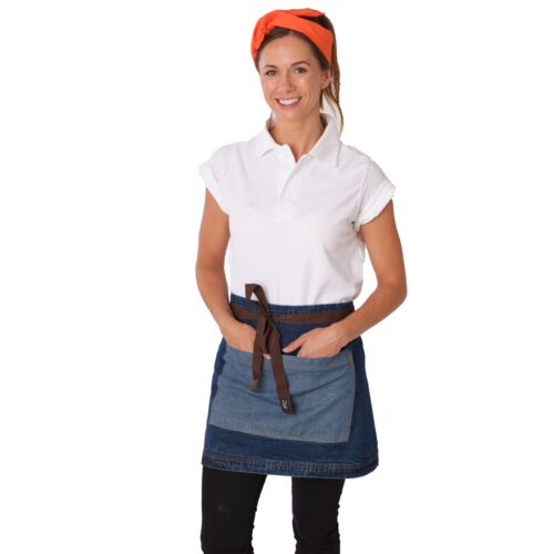 Denim Waist Apron with Contrasting Pocket Thumbnail