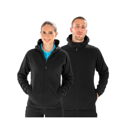 Recycled Unisex Hooded Microfleece Jacket Thumbnail